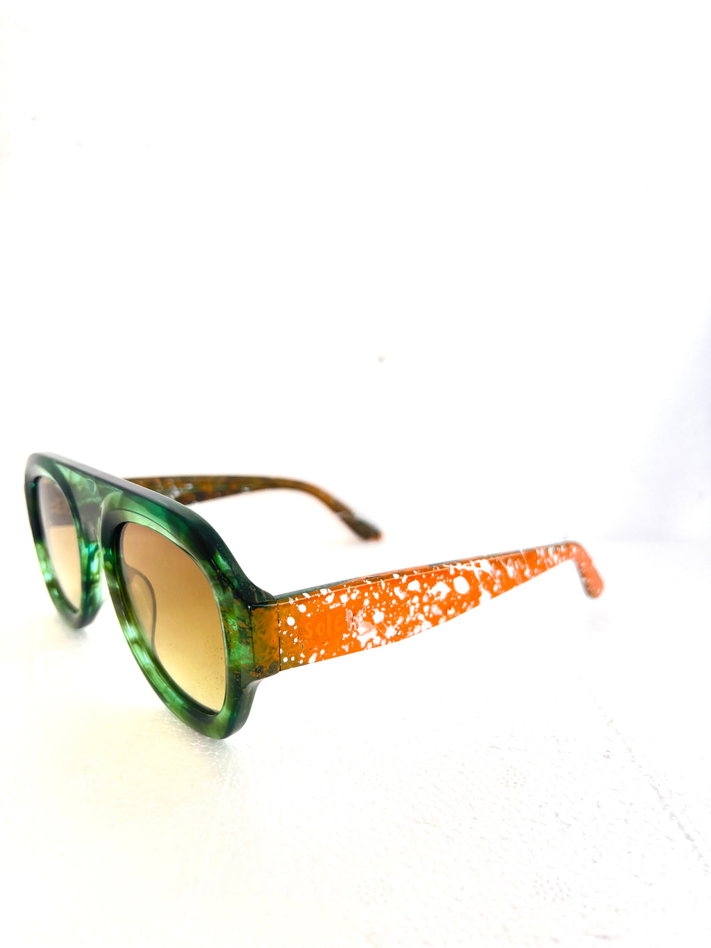 Orange splatter solbriller