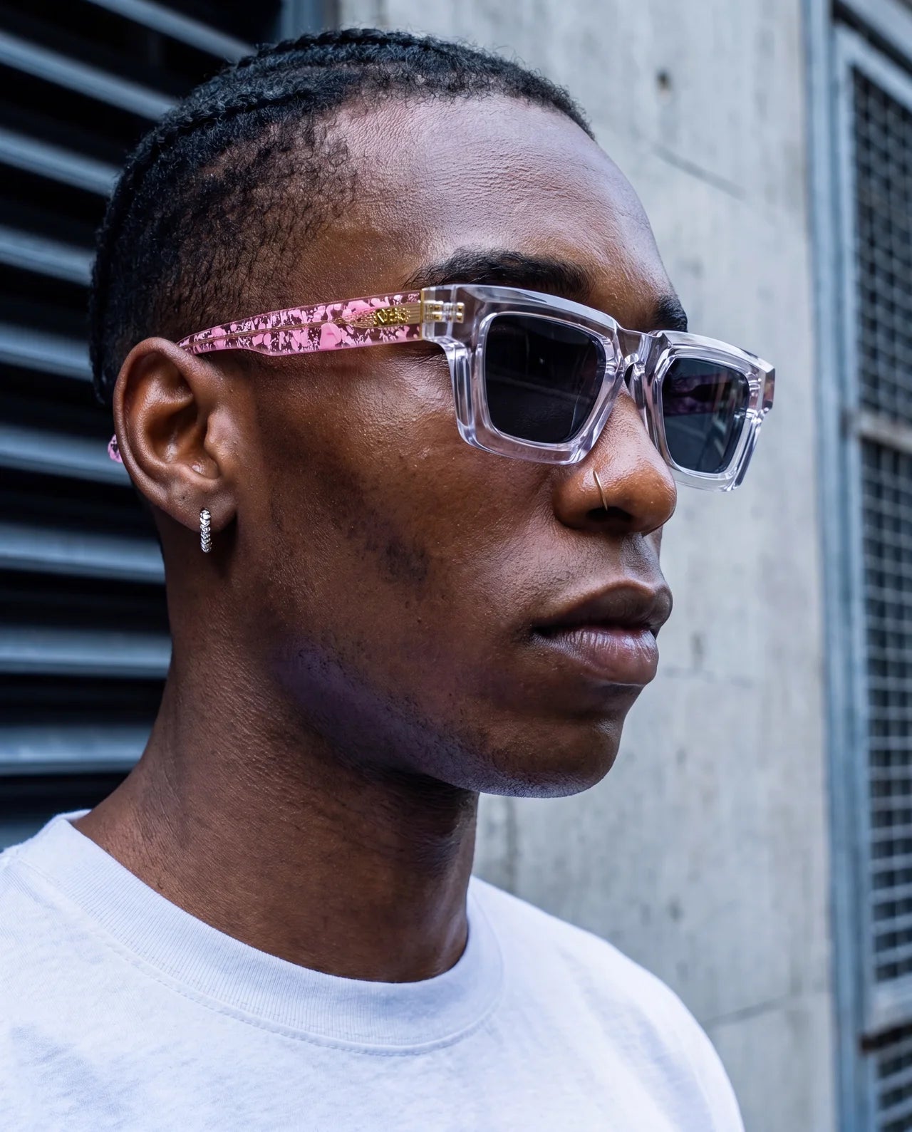 Pink splatter solbriller