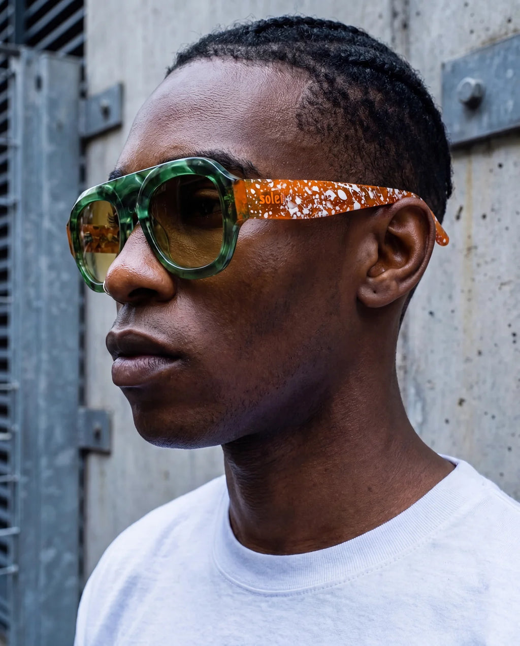 Orange splatter solbriller